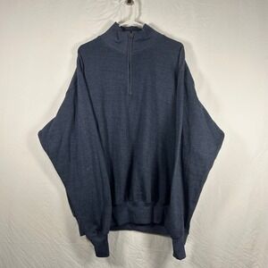 Exist Quarter Zip Pullover Mens XL Navy Blue Heather Fleece Sweatshirt
